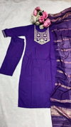 Bs 143 Slub Cotton With Embroidery Work Top With Bottom Dupatta Wholesale In India